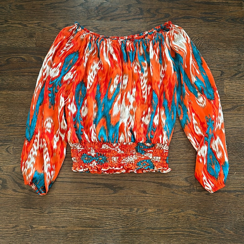 Michael Michael Kors Orange and Blue blouse